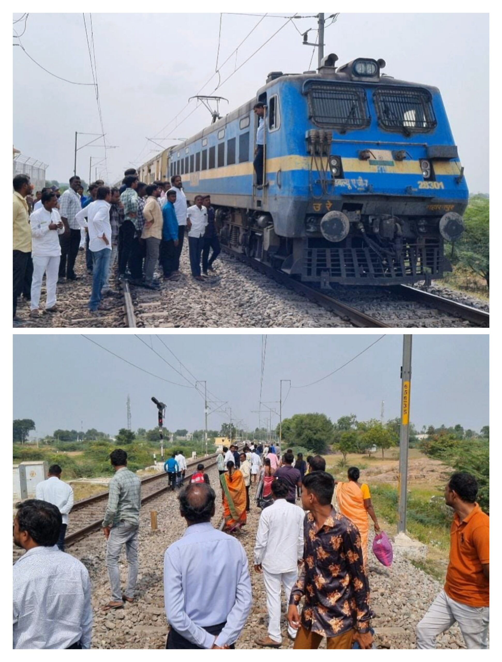 ಗೂಡ್ಸ್ ರೈಲು ಕೆಟ್ಟು ನಿಂತ ಪರಿಣಾಮ ಪ್ಯಾಸೆಂಜರ್ ರೈಲು ಹೋಗದಂತೆ ತೊಂದರೆ, ಪ್ರಯಾಣಿಕರು ಆಕ್ರೋಶ