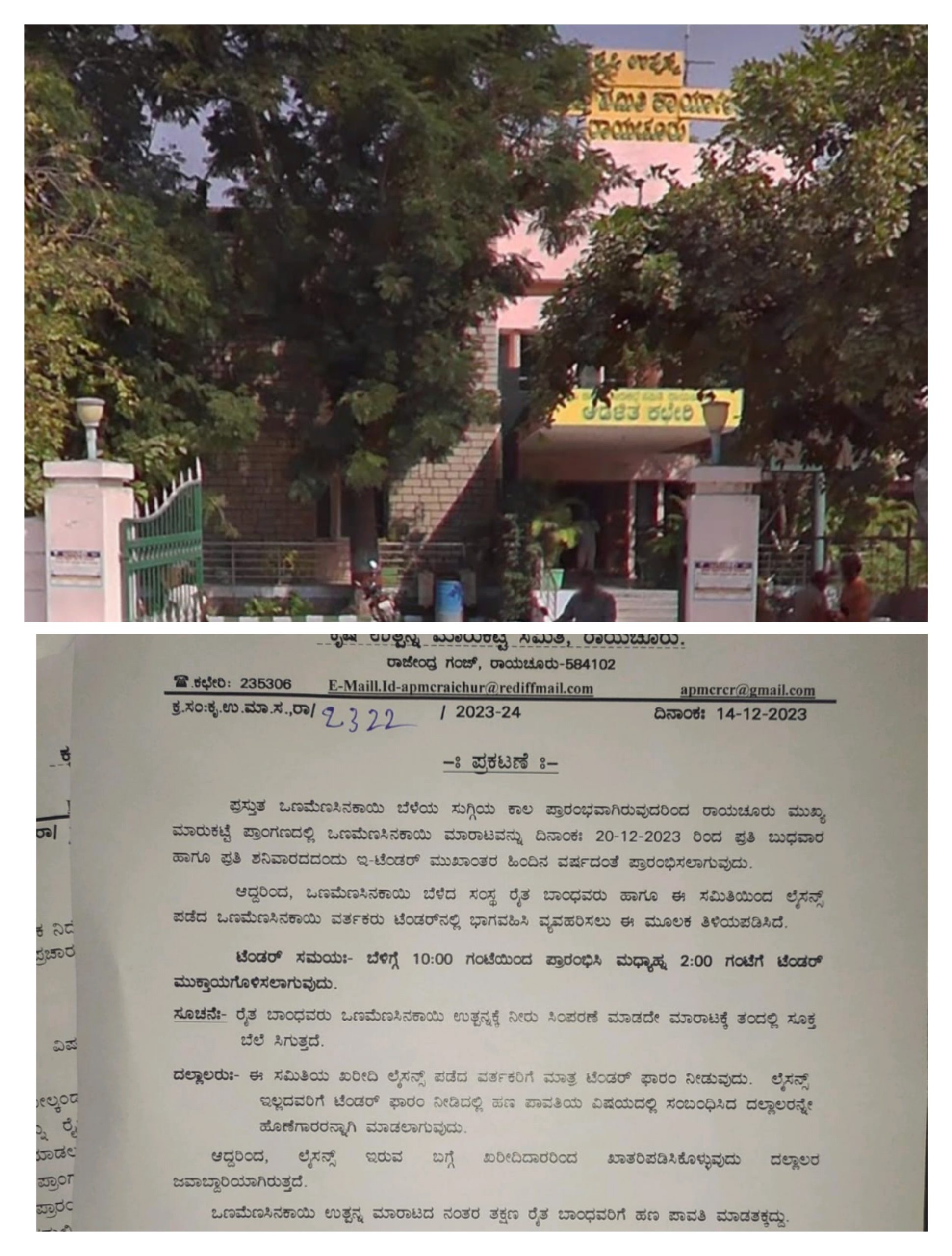 ಡಿ.20 ರಿಂದ ಎಪಿಎಂಸಿ ಪ್ರಾಂಗಣದಲ್ಲಿ ಒಣ ಮೆಣಸಿನಕಾಯಿ ಮಾರಾಟ