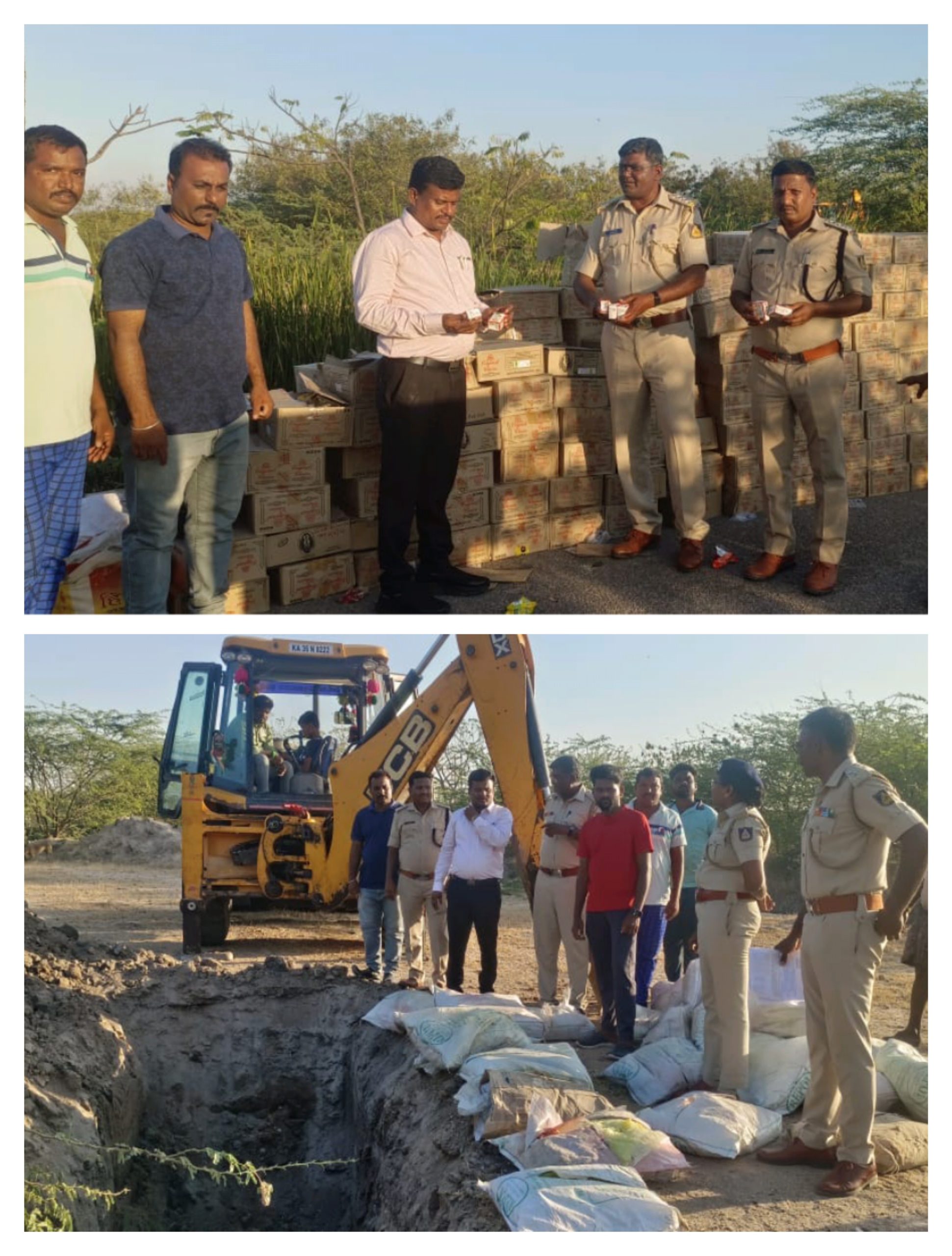 ಅಕ್ರಮ ಮದ್ಯ ಮಾರಾಟ ದಾಳಿ ಮದ್ಯವಶ, ಇಲಾಖೆಯಿಂದ ನಾಶ 