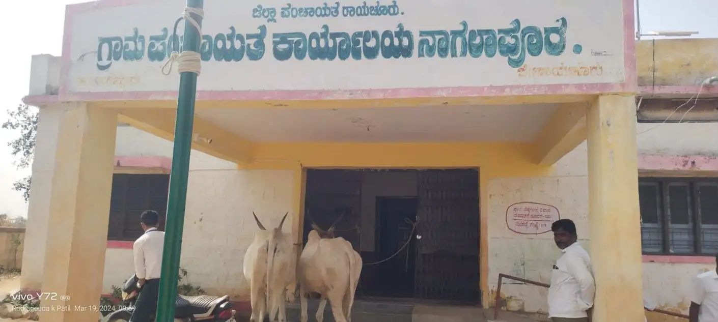 ಕುಡಿಯುವ ನೀರಿಗಾಗಿ ಗ್ರಾಪಂ ಕಚೇರಿ ಮುಂದೆ ಎತ್ತುಗಳು ಕಟ್ಟಿ ಹಾಕಿ ಪ್ರತಿಭಟನೆ